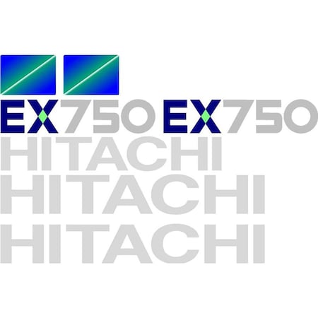 Aftermarket Hitachi EX750 Excavator Decal Set HTEX750-5DECALSET